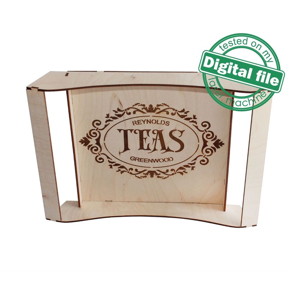 DXF, SVG files for laser French Tray, Candy bar decor, Engraved pattern, Glowforge ready, Two different material thickness 3.2/6.4 mm