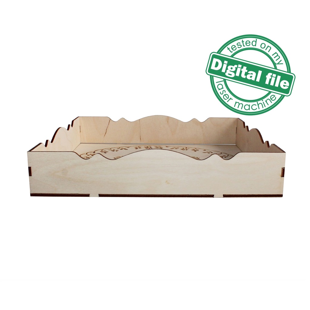 DXF, SVG files for laser Tray Roses, Candy bar decor, Glowforge, Two different material thickness 3.2 / 6.4 mm