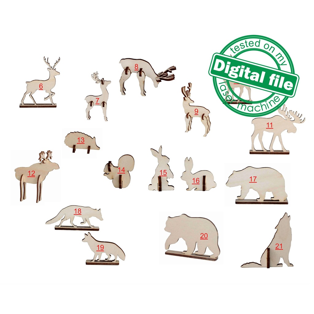 DXF, SVG files for laser Christmas Village, Super Big Set, Bundle of 59 pieces, Winter Scene, Glowforge, Plywood or MDF 3.2 mm