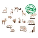 DXF, SVG files for laser Christmas Village, Super Big Set, Bundle of 59 pieces, Winter Scene, Glowforge, Plywood or MDF 3.2 mm