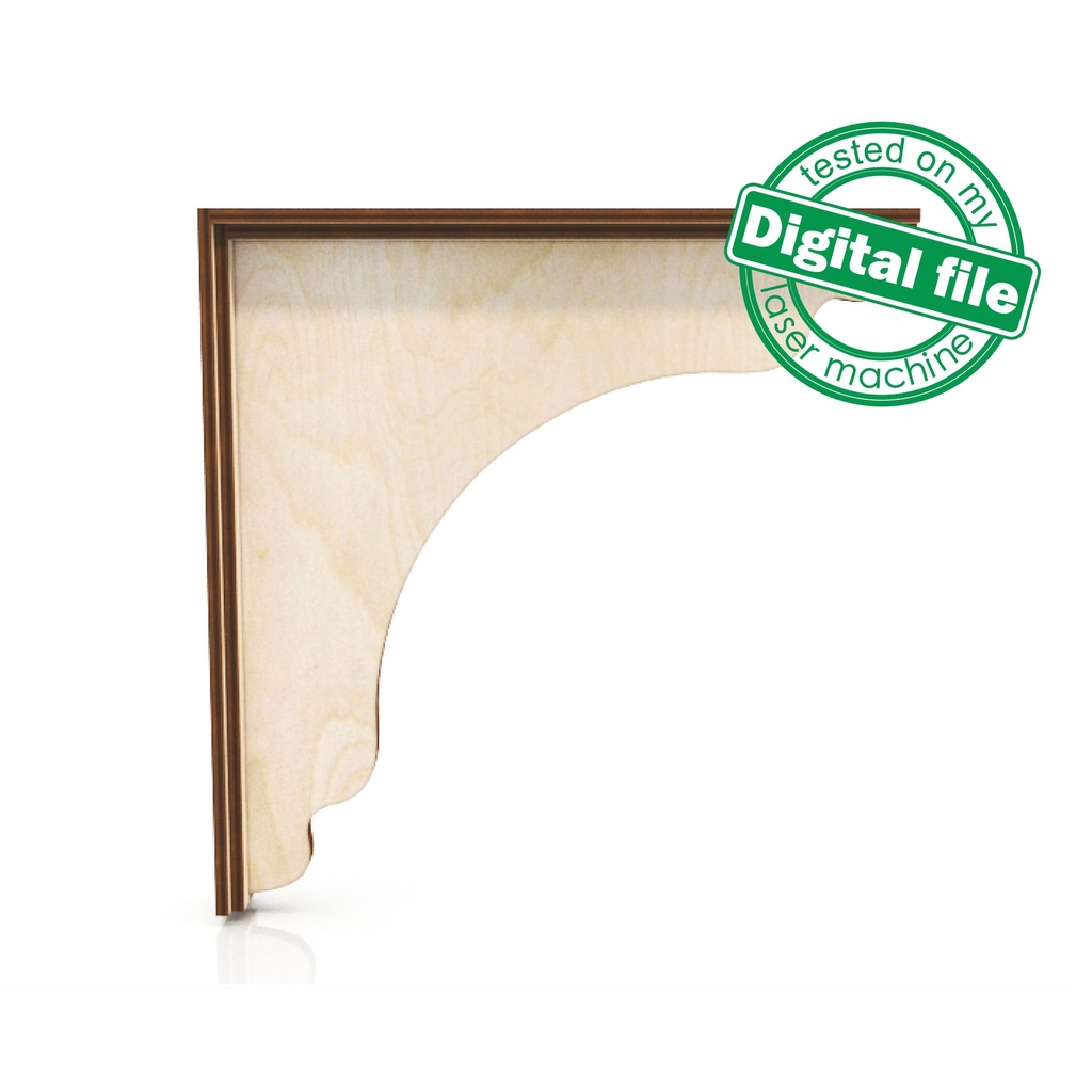 DXF, SVG files for laser Decorative Rustic Corbel, Home Decor, Vector project, Glowforge, Material thickness 1/8 inch (3.2 mm)