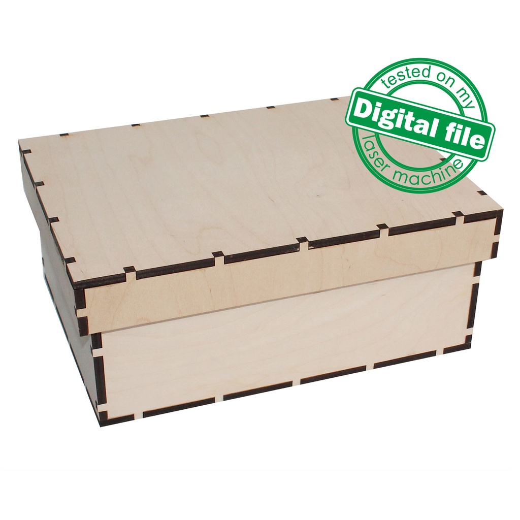 DXF, SVG files for laser Large Wooden Box, A4 internal size, Memory Photo box, Glowforge, Two different material thickness 3.2 / 6.4 mm