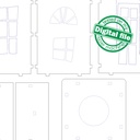 DXF, SVG files for laser Halloween Haunted House knife-wielding maniac, Candy bar decor, Glowforge, Material thickness 1/8 inch (3.2 mm)