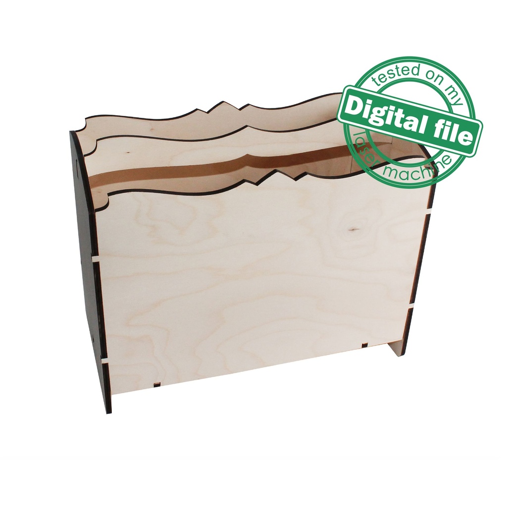 DXF, SVG files for laser Magazine holder, Storage paper, Home Office, Glowforge, Two different material thickness 3.2 / 6.4 mm