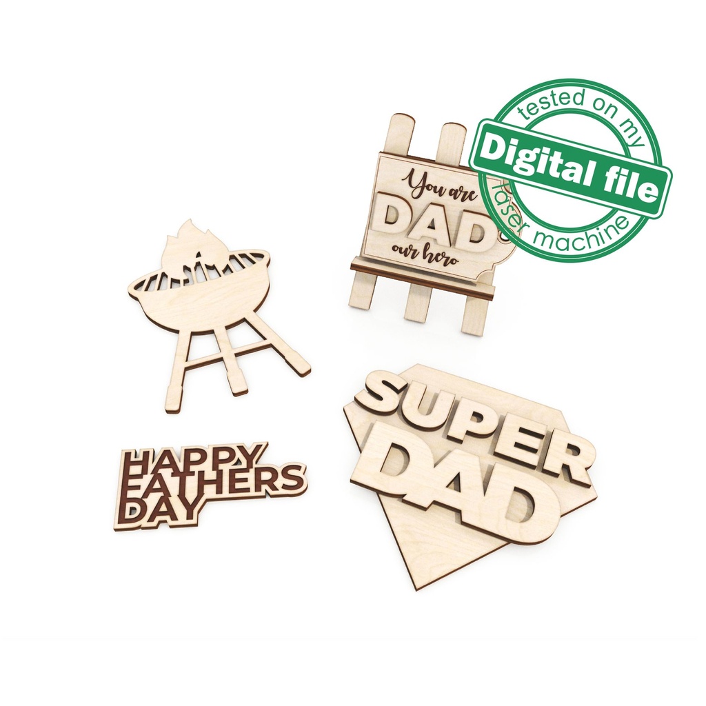 SVG, DXF Laser cut files Father's day tiered tray decor, Mega Bundle Sign Pack, Diy paint kit, Basket tags, Material thickness 3.2 mm