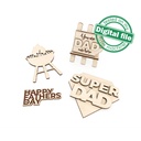 SVG, DXF Laser cut files Father's day tiered tray decor, Mega Bundle Sign Pack, Diy paint kit, Basket tags, Material thickness 3.2 mm