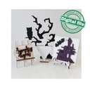 SVG, DXF Laser cut files Halloween tiered tray decor, Mega Bundle Sign Pack, Diy paint kit, Basket tags, Material thickness 3.2 mm