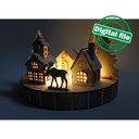DXF, SVG files for laser Christmas Village, Super Big Set, Bundle of 59 pieces, Winter Scene, Glowforge, Plywood or MDF 3.2 mm