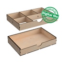 DXF, SVG files for Laser Cut Box with Sliding Lid, Drawers, Souvenir, Small Items Storage, Memorabilia, calligraphy, Material 1/8'' (3.2 mm)