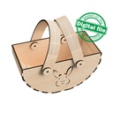 DXF, SVG files for laser Wooden basket, Flexible handles turn easily, box for Eggs, Sweets, Flowers, Petals, gifts, Material 1/8'' (3.2 mm)
