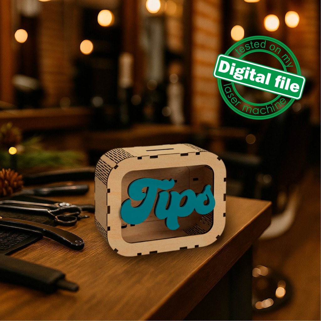 DXF, SVG files for laser Personalized Baby Piggy Bank, Wood Gift For Kids, Nursery Decor, Wooden Piggy Bank with Name, Tip box,Business idea