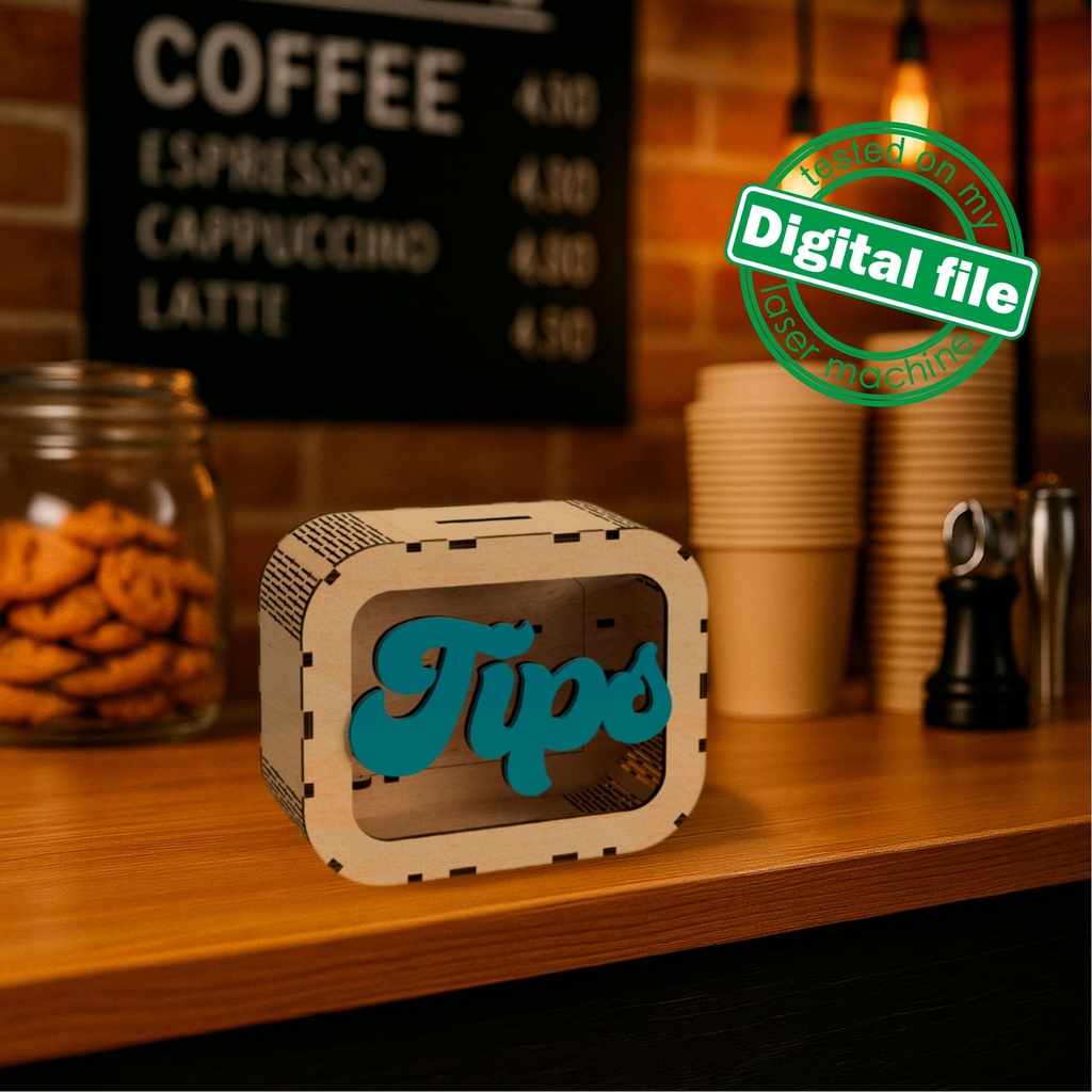 DXF, SVG files for laser Personalized Baby Piggy Bank, Wood Gift For Kids, Nursery Decor, Wooden Piggy Bank with Name, Tip box,Business idea