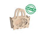 DXF, SVG files for laser Halloween Wooden handbag trick or treat, Vector project, Glowforge, Material thickness 1/8 inch (3.2 mm)