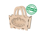 DXF, SVG files for laser Halloween Wooden handbag trick or treat, Vector project, Glowforge, Material thickness 1/8 inch (3.2 mm)