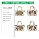 DXF, SVG files for laser Halloween Wooden handbag trick or treat, Vector project, Glowforge, Material thickness 1/8 inch (3.2 mm)