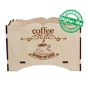 DXF, SVG files for laser Vintage Small Tray, Coffee box, Candy bar decor, Engraved pattern French, Two different material thickness 3.2/6.4