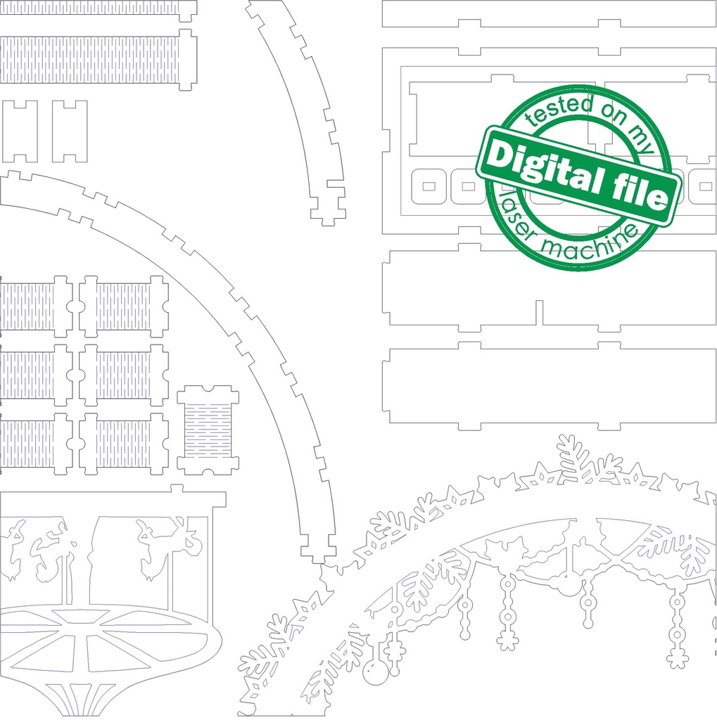 DXF file for laser Wooden Decoration Electrically Illuminated Light Arch,Wood Schwibbogen, Centerpiece, Light-up Christmas, SVG, PDF