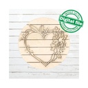 DXF, SVG Files Two different design Floral heart panel, Cricut, Silhouette, Glowforge, Valentine's day, Wedding decor, door hanger template