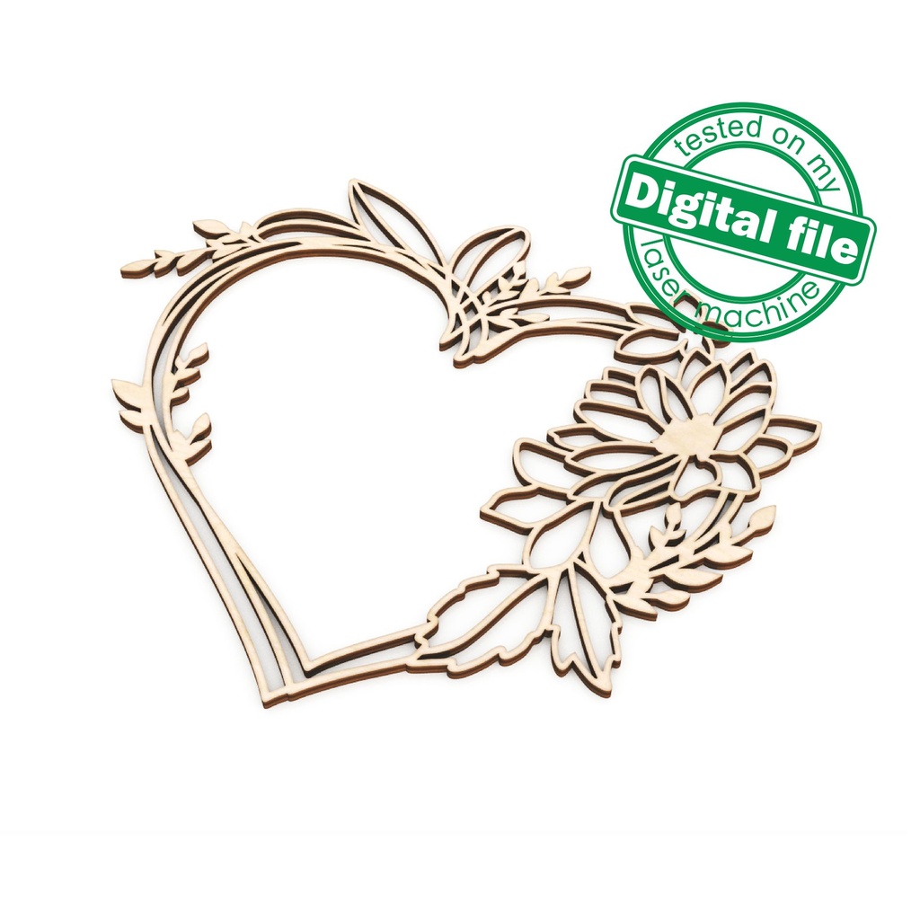 DXF, SVG Files Two different design Floral heart panel, Cricut, Silhouette, Glowforge, Valentine's day, Wedding decor, door hanger template