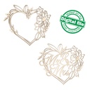 DXF, SVG Files Two different design Floral heart panel, Cricut, Silhouette, Glowforge, Valentine's day, Wedding decor, door hanger template