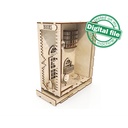 DXF, SVG Laser cut files Book Nook Magic street, Glowforge, Complete Kit, Books Shelf Insert, old town, cat, lights. Diorama