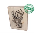 DXF, SVG files for 3D Laser Cut Large Wood Shadow Box, Multilayered Wood Sculptures, Forest, Deer, Moon, Plywood/Wood/MDF 3mm