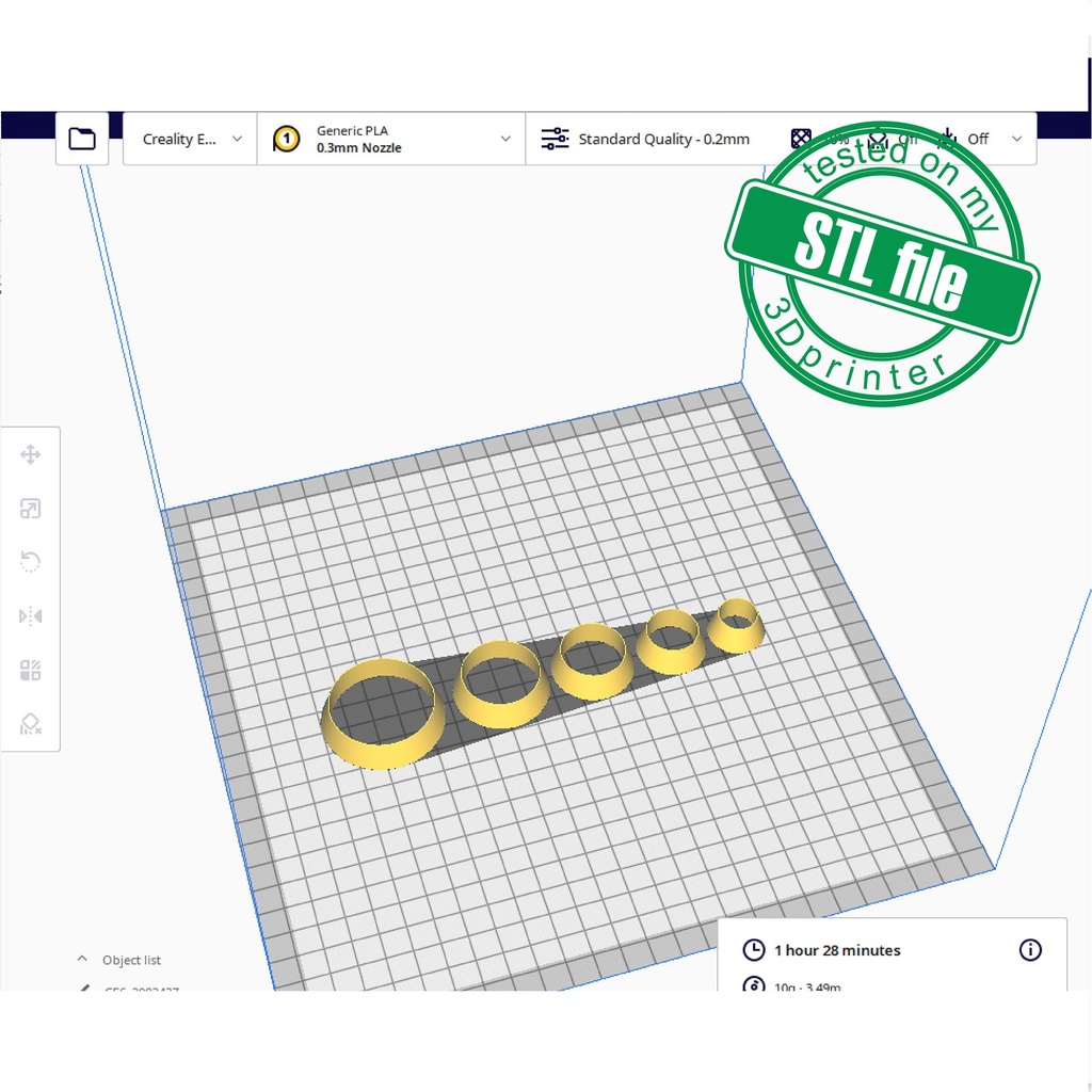 Basic Shapes Circle, 5 Sizes, Digital STL File For 3D Printing, Polymer Clay Cutter, Earrings