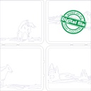 DXF, SVG files for Light Box Mountain landscape, wild horses, forest, Engraved Moon, Glowing moon, flexible plywood, Glowforge ready file