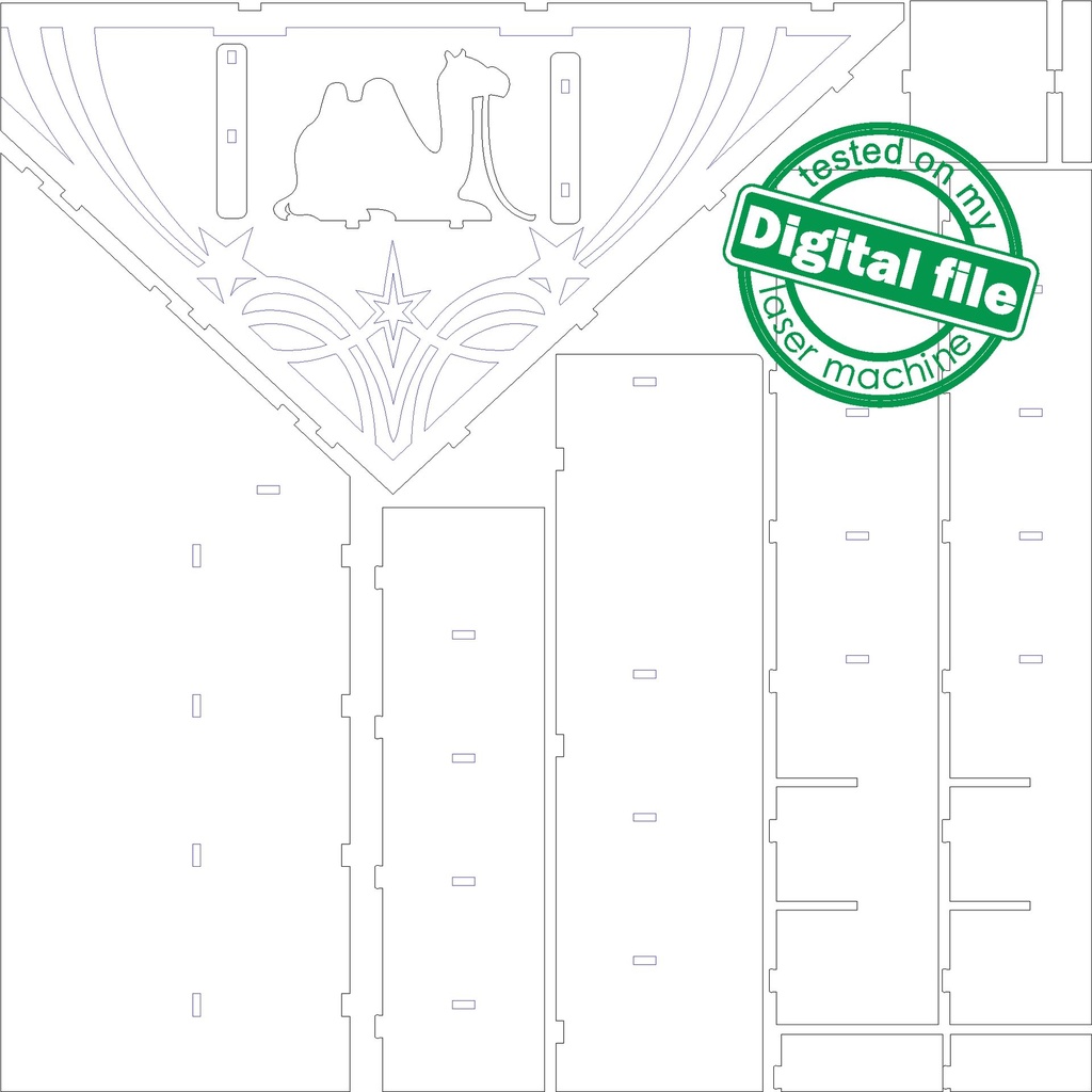 DXF, SVG files for laser Advent 24 days calendar Holy Night, Baby Jesus, Nativity Scene, Deva Maria, Bethlehem, Material 1/8 inch (3.2 mm)