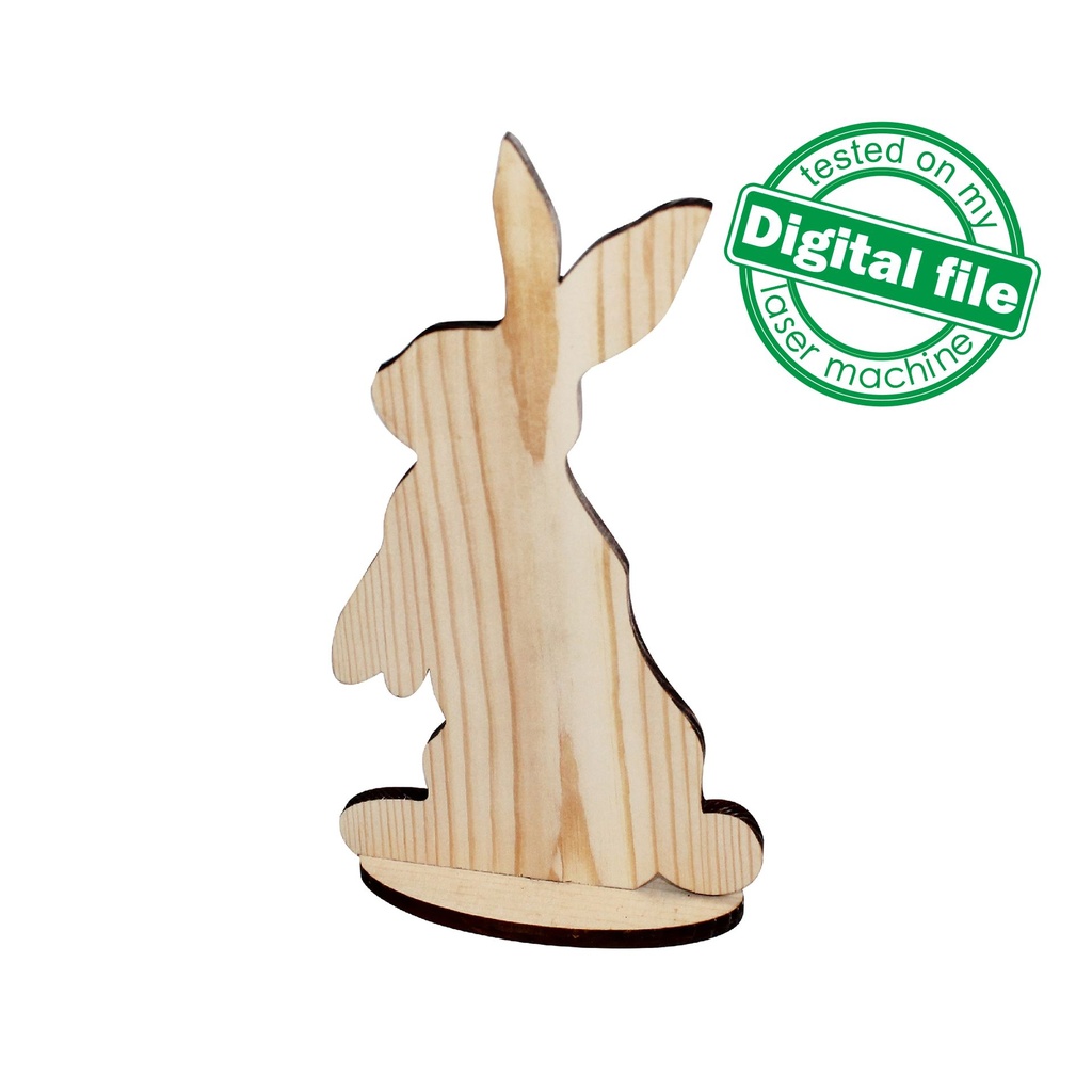 DXF, SVG files for laser Big Bundle of 10 Easter Wood Decorations, Rooster, Chicken, Duck, Bunny Rabbit, mini Tray, Two material thickness