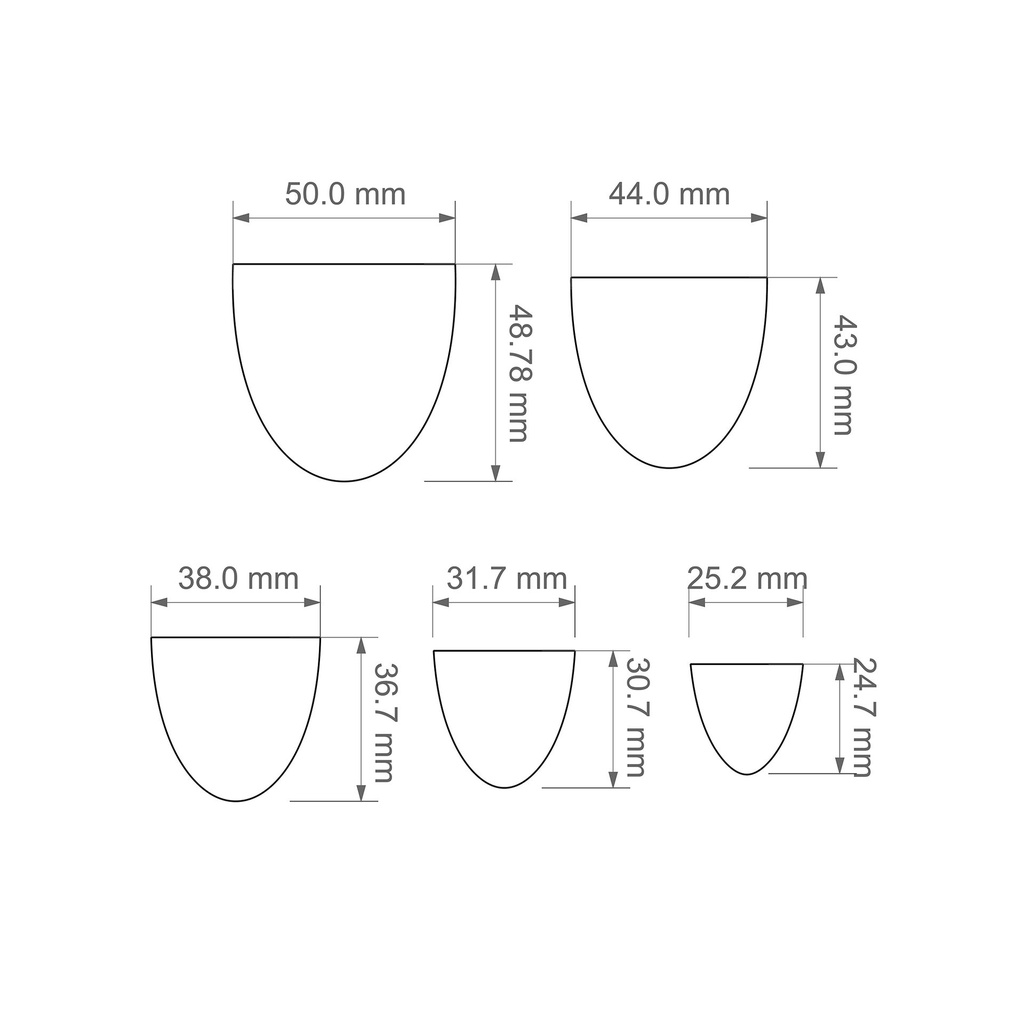 Basic Shapes Half Oval, 5 Sizes, Digital STL File For 3D Printing, Polymer Clay Cutter, Earrings