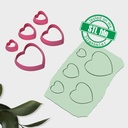 Basic Shapes Hearts, 5 Sizes, Digital STL File For 3D Printing, Polymer Clay Cutter, St Valentine, 5 different designs