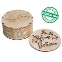 DXF, SVG files for laser Box Believe, Christmas Gift, Candy Box, Flying reindeer, Santa claus, North pole mail