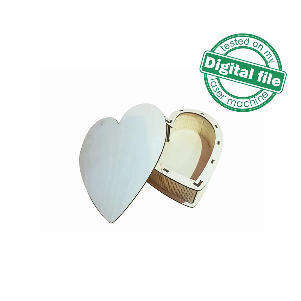 DXF, SVG files for laser Box Love, Heart, St.Valentine, Wedding Ring, Vector project, Glowforge, Material thickness 1/8 inch (3.2 mm)