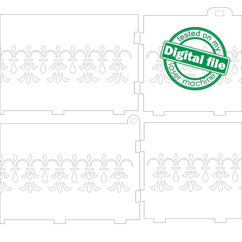 DXF, SVG files for laser Box Mandala, lace ribbon, Vector project, Glowforge, Material thickness 1/8 inch (3.2 mm)