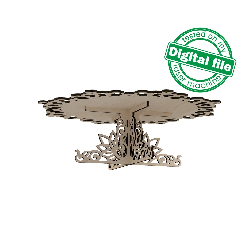 DXF, SVG files for laser Cake Stand, Paris Collection, Candy bar decor, Glowforge, Two different material thickness 3.2 / 6.4 mm