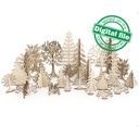 DXF, SVG files for laser Christmas Decor Enchanted forest, Super Big Set, Bundle of 33 pieces, Winter Scene, Glowforge, Matherial 3.2 mm