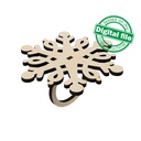 DXF, SVG files for laser Christmas Napkin ring Snowflake, Glowforge, Material thickness 1/8 inch (3.2 mm)
