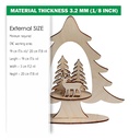 DXF, SVG files for laser Christmas decor Deer&Trees, Vector project, Glowforge, Material thickness 1/8 inch (3.2 mm)