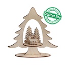 DXF, SVG files for laser Christmas decor Deer&Trees, Vector project, Glowforge, Material thickness 1/8 inch (3.2 mm)