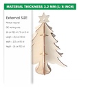 DXF, SVG files for laser Christmas decor Tree Table Figurine with star, Candy bar, Glowforge, Material thickness 3.2 mm