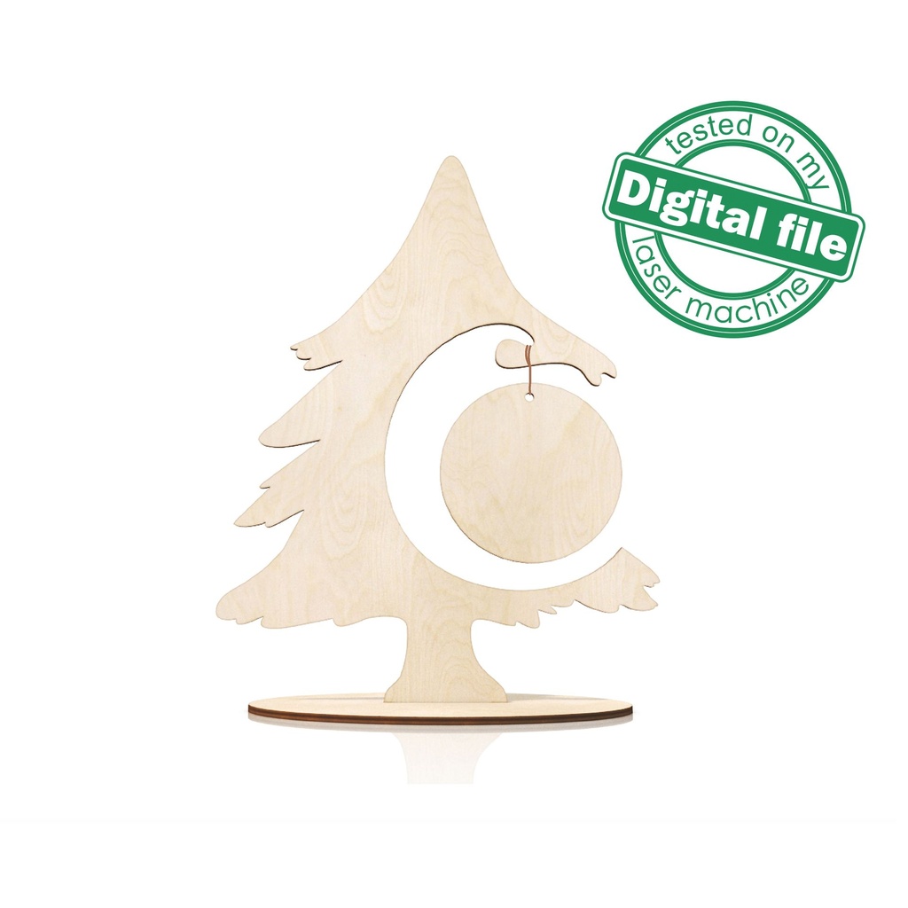 DXF, SVG files for laser Christmas decor, 3D Christmas tree, Vector project, Glowforge, Material thickness 1/8 inch (3.2 mm)