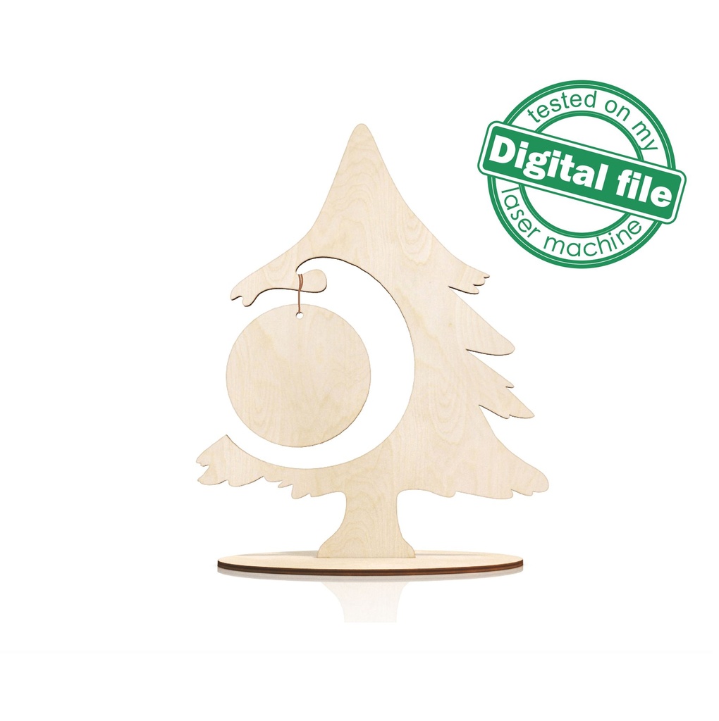 DXF, SVG files for laser Christmas decor, 3D Christmas tree, Vector project, Glowforge, Material thickness 1/8 inch (3.2 mm)