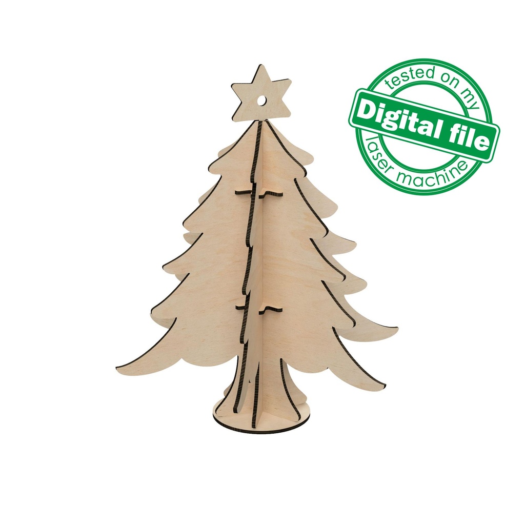 DXF, SVG files for laser Christmas miniature, fireplace with drawers, 7-day Advent calendar, 3D tree with star decoration, rocking chair.