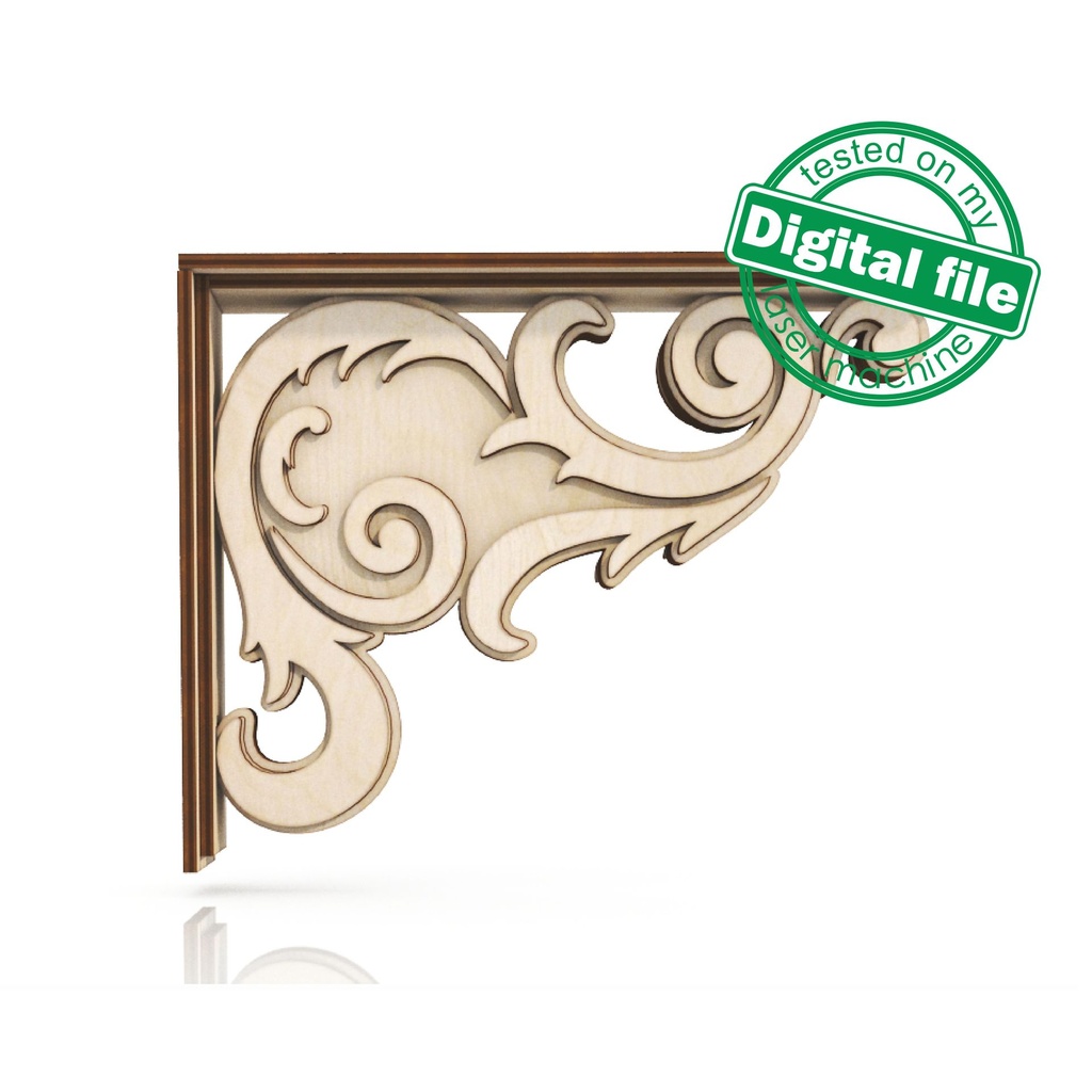 DXF, SVG files for laser Decorative Rustic Corbel, Two different designs, Home Decor, Glowforge, Material thickness 1/8 inch (3.2 mm)