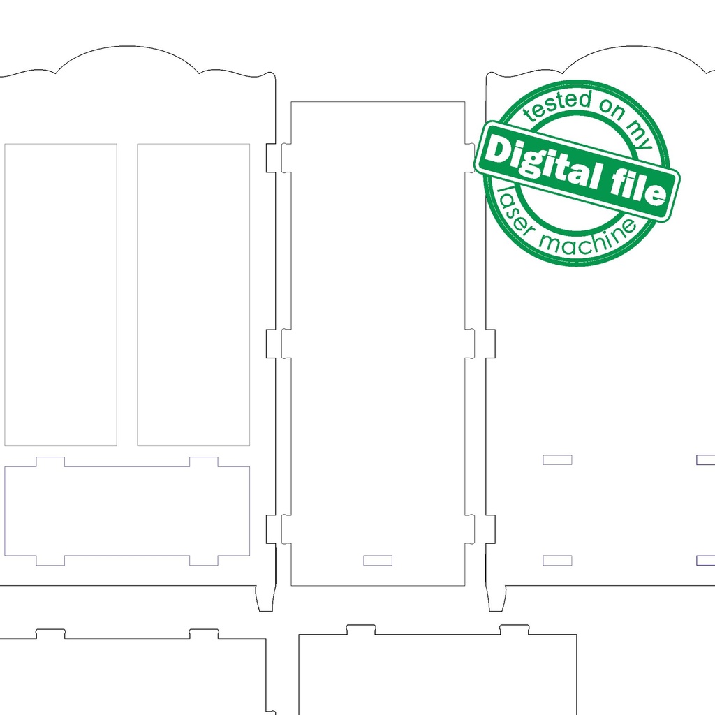 DXF, SVG files for laser Desk organizer set, Pen Holder, Doll Cupboard, Wardrobe, Flower box, Mather's day gift, Material thickness 3.2 mm