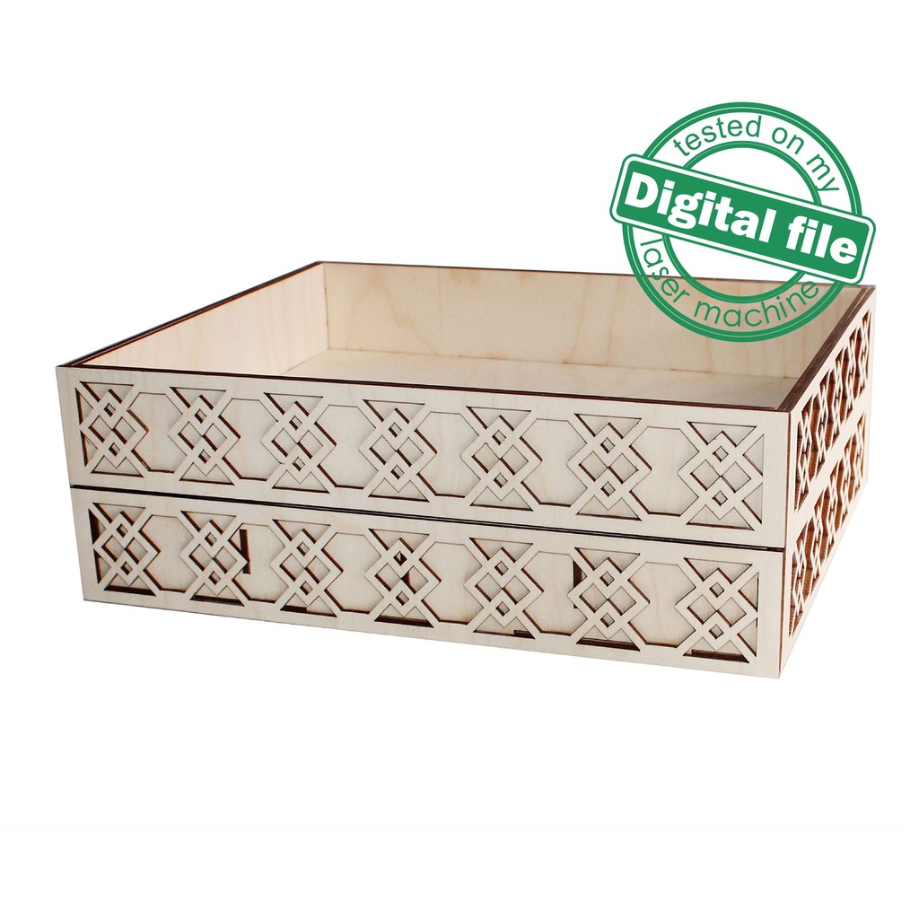 DXF, SVG files for laser Kitchen Tray, Cutlery box, Tiered cutlery drawer with openwork carving, Material thickness 3.2