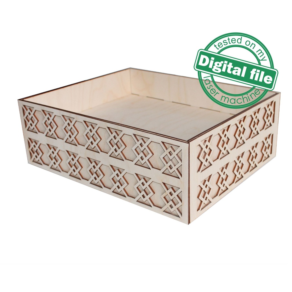 DXF, SVG files for laser Kitchen Tray, Cutlery box, Tiered cutlery drawer with openwork carving, Material thickness 3.2