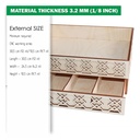 DXF, SVG files for laser Kitchen Tray, Cutlery box, Tiered cutlery drawer with openwork carving, Material thickness 3.2