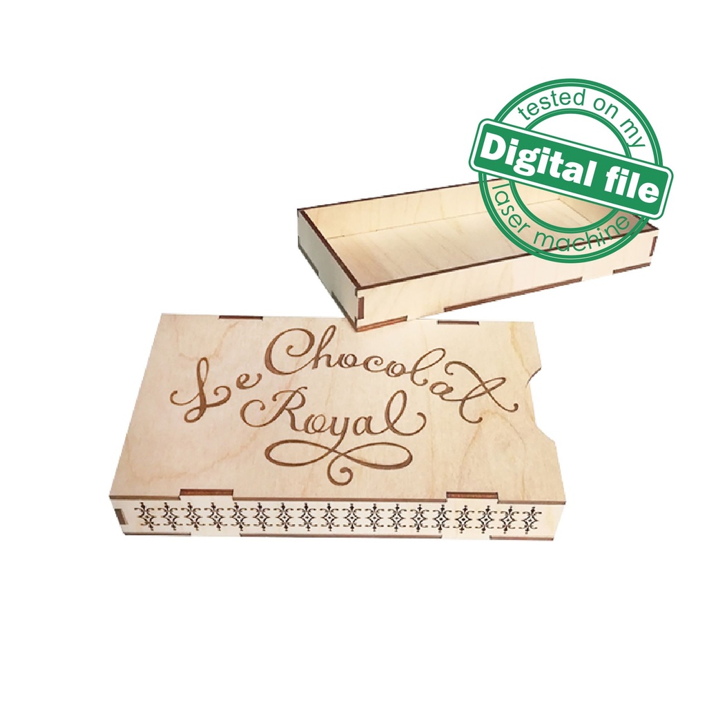 DXF, SVG files for laser Drawer Box Chocolate Royal, Openwork carved, Money box, Mother day gift, Glowforge, Material 1/8'' (3.2 mm)